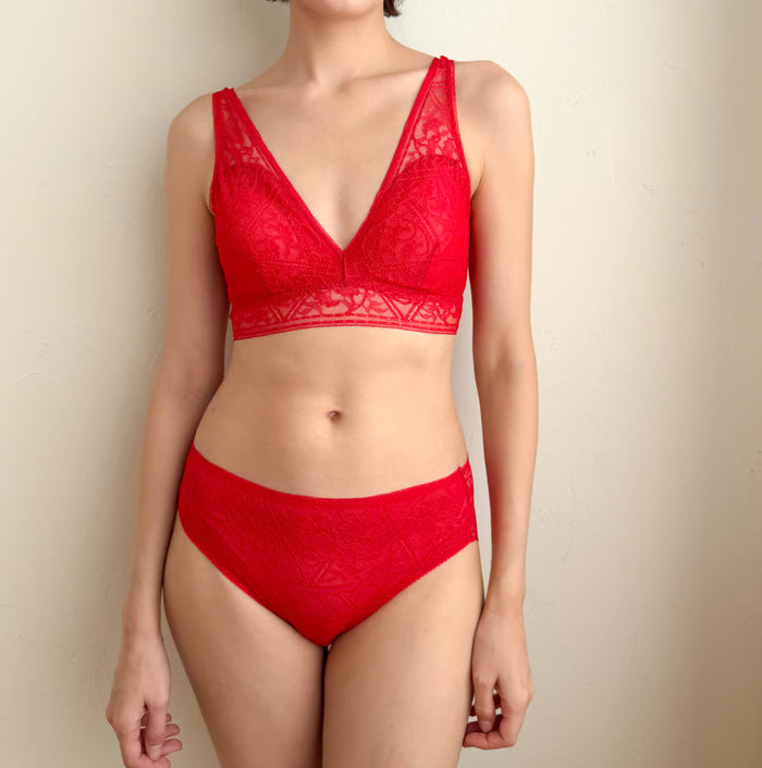 Amary Long Bralette | Red