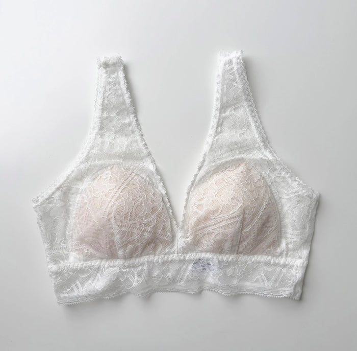 Amary Long Bralette | White