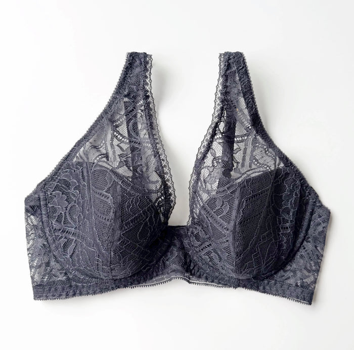 Amary Plunge Underwire Bra | Charcoal