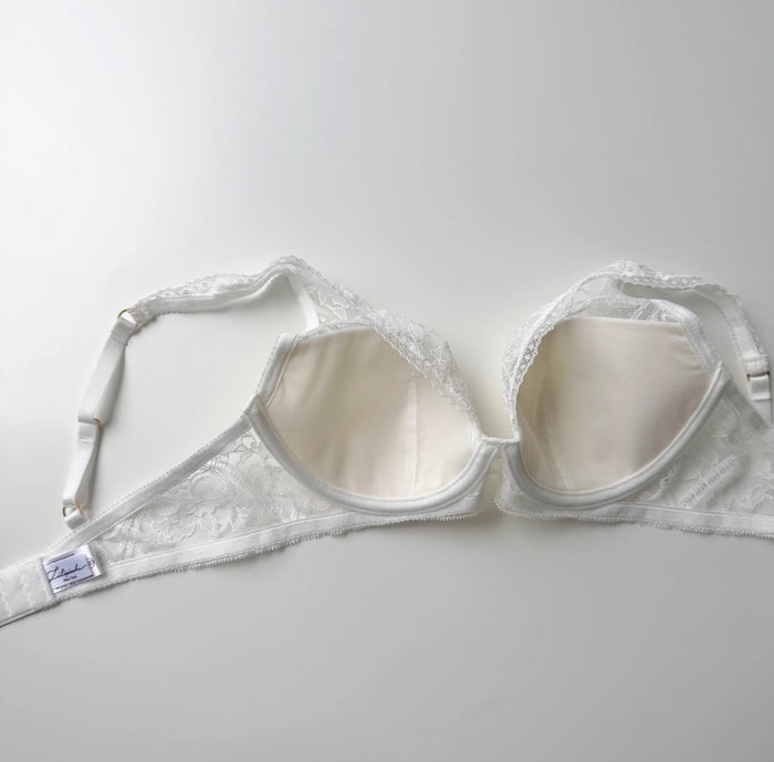 Amary Plunge Underwire Bra | White