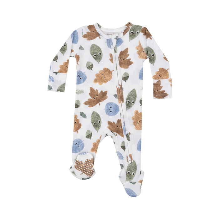 Angel Dear - 2 Way Zipper Footie - Cuddly Leaves