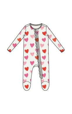 Angel Dear - 2 Way Zipper Footie - Happy Hearts