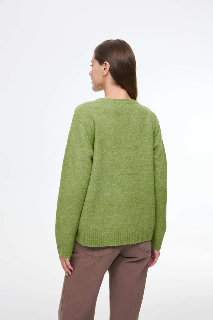 Animal intarsia sweater, Green