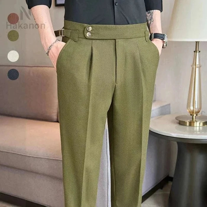 Ankle-length slim casual pants - AntoniosClothing - Brown