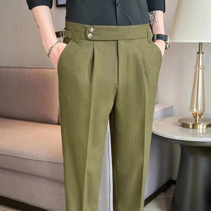 Ankle-length slim casual pants - AntoniosClothing - Green