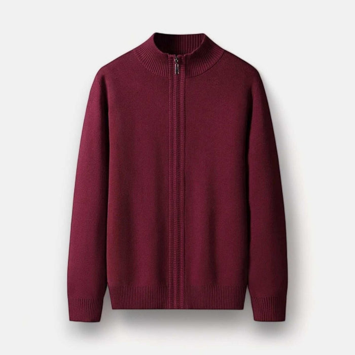 Antonios autumn zipper cotton cardigan - AntoniosClothing - Navy blue