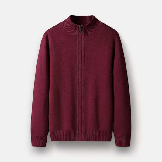 Antonios autumn zipper cotton cardigan - AntoniosClothing - Navy blue