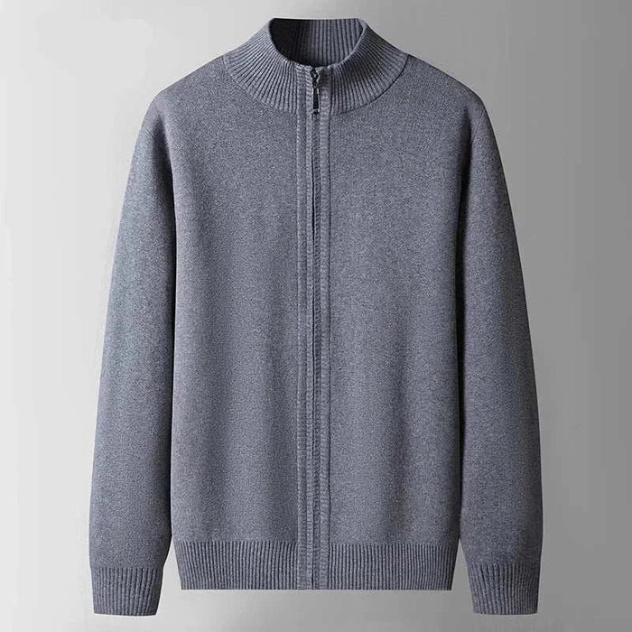 Antonios autumn zipper cotton cardigan - AntoniosClothing - Gray