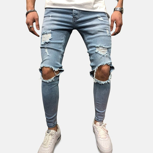 Antonios Blue Ripped Jeans - AntoniosClothing - Pacific Blue