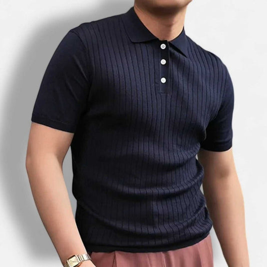 Antonios british polo collar t-shirt - AntoniosClothing - Sapphire blue