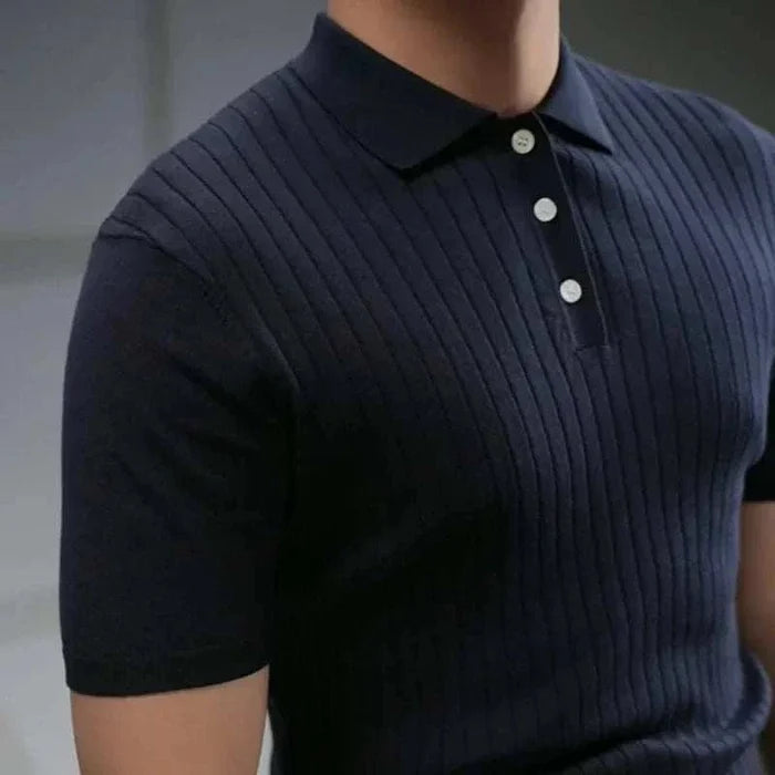 Antonios british polo collar t-shirt - AntoniosClothing - Sapphire blue