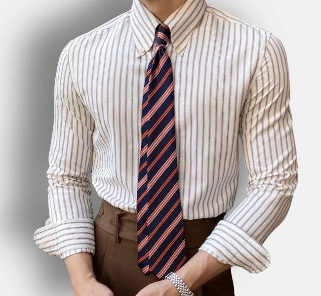 Antonios british retro striped shirt - AntoniosClothing - Blue