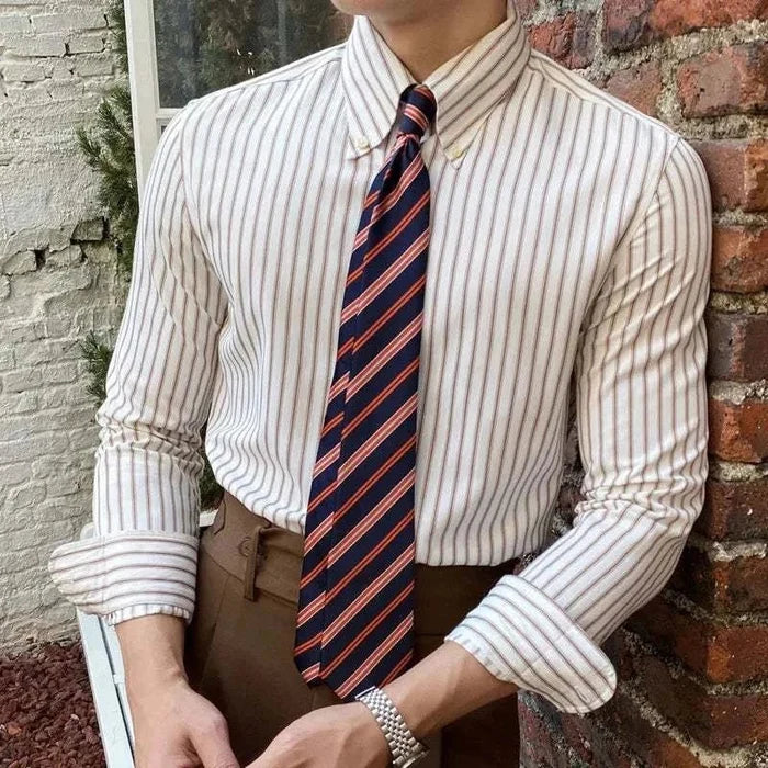Antonios british retro striped shirt - AntoniosClothing - Blue