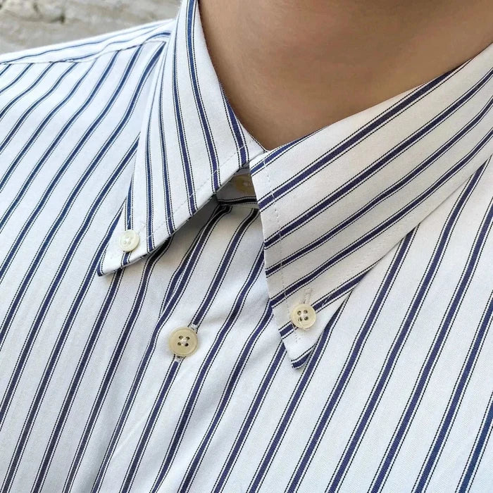 Antonios british retro striped shirt - AntoniosClothing - Blue