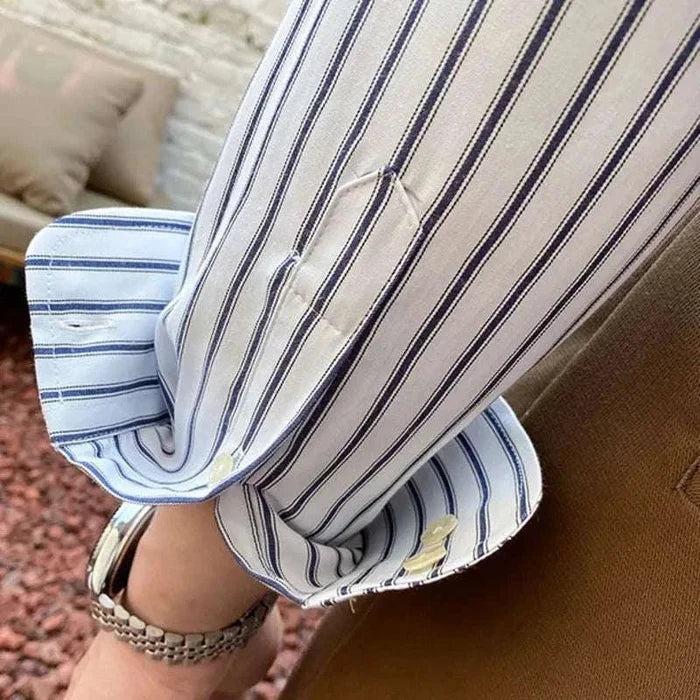 Antonios british retro striped shirt - AntoniosClothing - Blue
