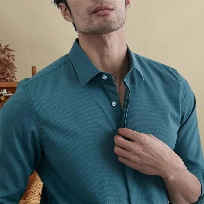 Antonios british striped tuxedo shirt office wear - AntoniosClothing - Gray