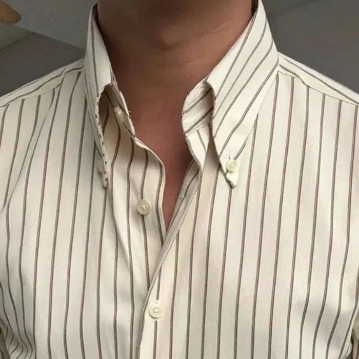 Antonios british tuxedo striped shirt - AntoniosClothing - Brown