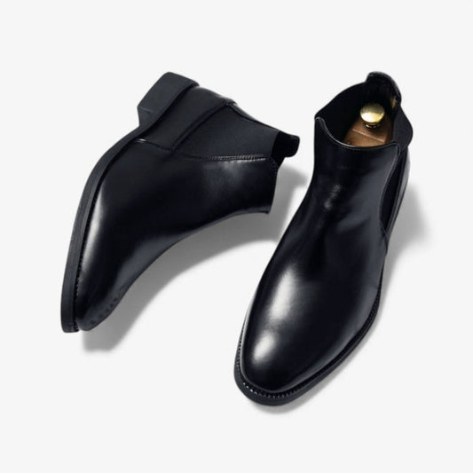 Antonios Business Black Leather Boots - AntoniosClothing - Black