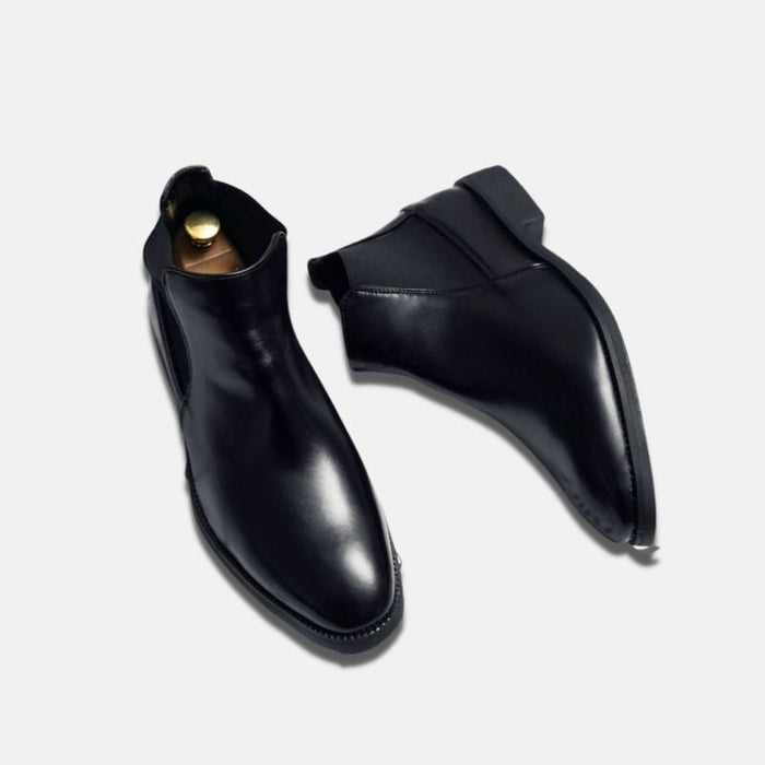 Antonios Business Black Leather Boots - AntoniosClothing - Black