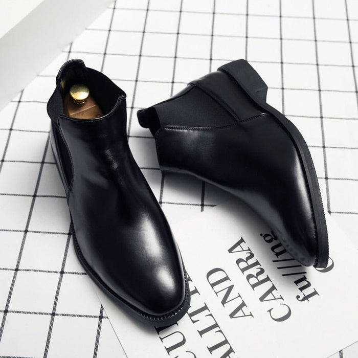 Antonios Business Black Leather Boots - AntoniosClothing - Black