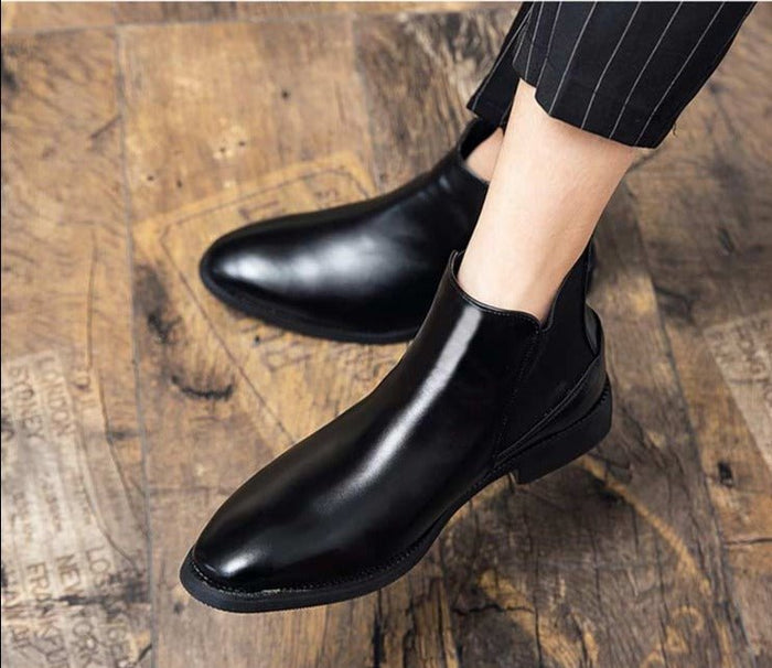 Antonios Business Black Leather Boots - AntoniosClothing - Black