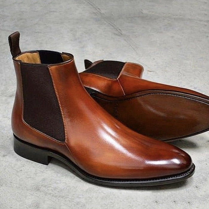 Antonios Business Brown Leather Boots - AntoniosClothing - Brown