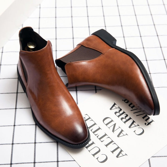 Antonios Business Brown Leather Boots - AntoniosClothing - Brown