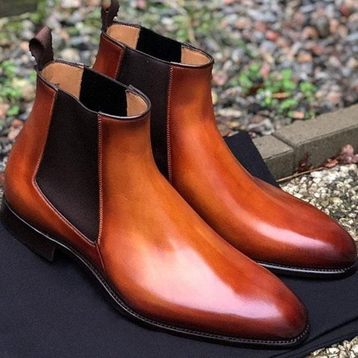 Antonios Business Brown Leather Boots - AntoniosClothing - Brown