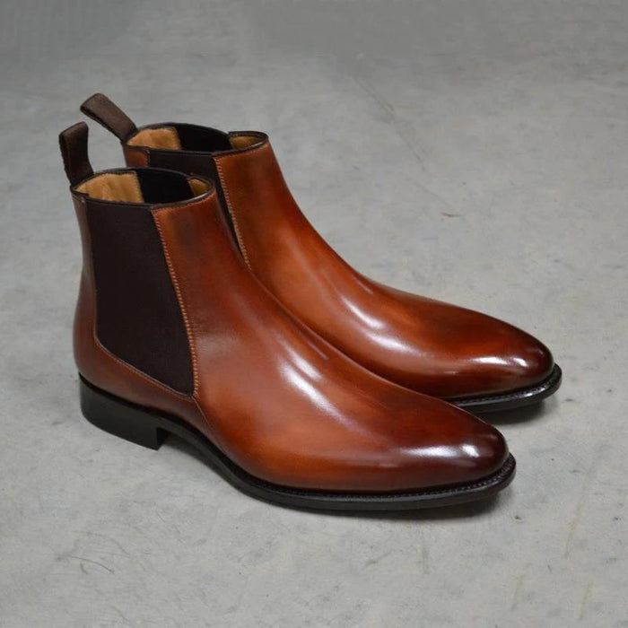 Antonios Business Brown Leather Boots - AntoniosClothing - Brown