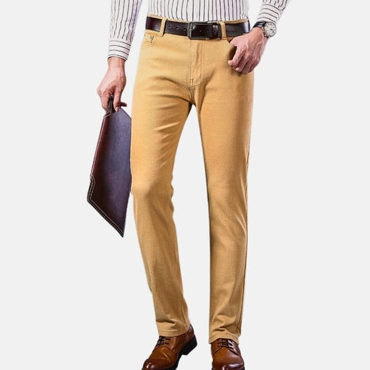 Antonios Business Casual Beige Jeans - AntoniosClothing - Khaki