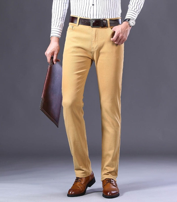 Antonios Business Casual Beige Jeans - AntoniosClothing - Khaki