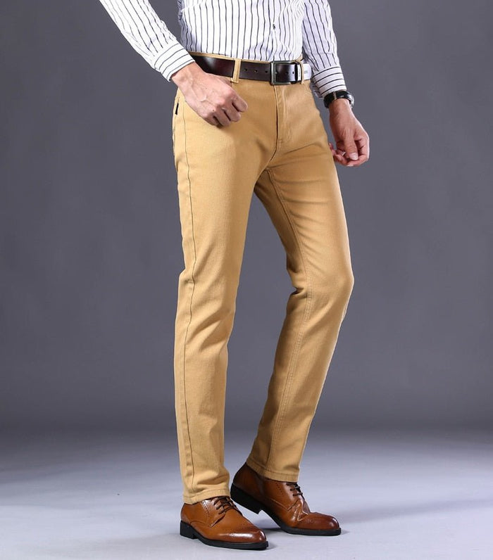 Antonios Business Casual Beige Jeans - AntoniosClothing - Khaki