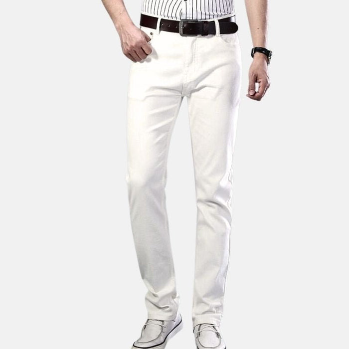 Antonios Business Casual White Jeans - AntoniosClothing - White
