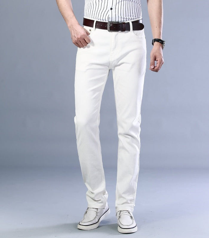 Antonios Business Casual White Jeans - AntoniosClothing - White