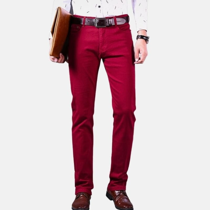 Antonios Business Casual Wine Red Jeans - AntoniosClothing - Wine Red