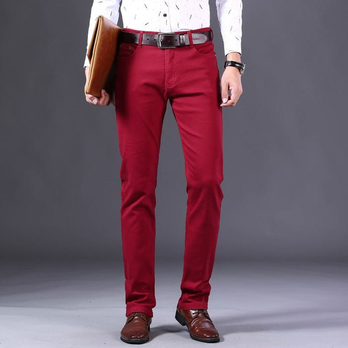 Antonios Business Casual Wine Red Jeans - AntoniosClothing - Wine Red