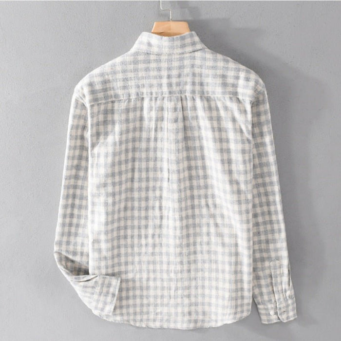 Antonios Casual Plaid Shirt 100% Cotton - AntoniosClothing - White