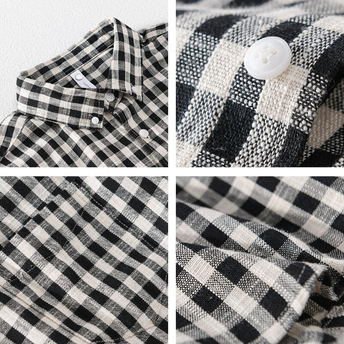 Antonios Casual Plaid Shirt 100% Cotton - AntoniosClothing - White