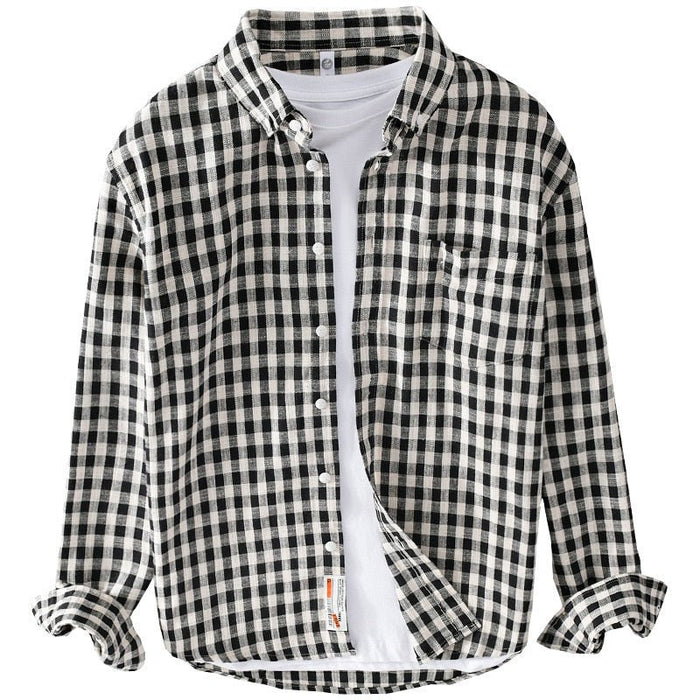 Antonios Casual Plaid Shirt 100% Cotton - AntoniosClothing - White
