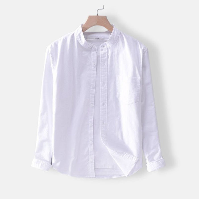 Antonios Casual Pure Cotton Long Sleeve Shirt - AntoniosClothing - White