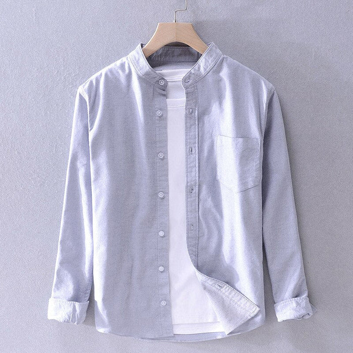 Antonios Casual Pure Cotton Long Sleeve Shirt - AntoniosClothing - Grey