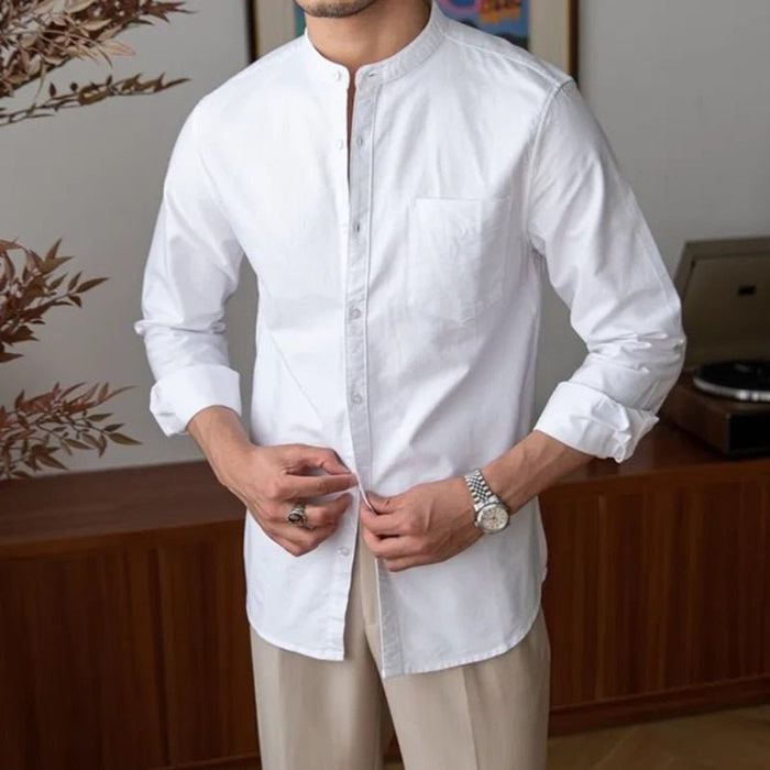 Antonios Casual Pure Cotton Long Sleeve Shirt - AntoniosClothing - Grey