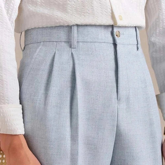 Antonios classic business pants british tailored fit - AntoniosClothing - Baby blue