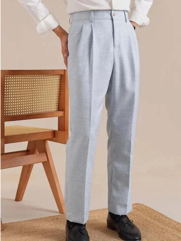 Antonios classic business pants british tailored fit - AntoniosClothing - Baby blue