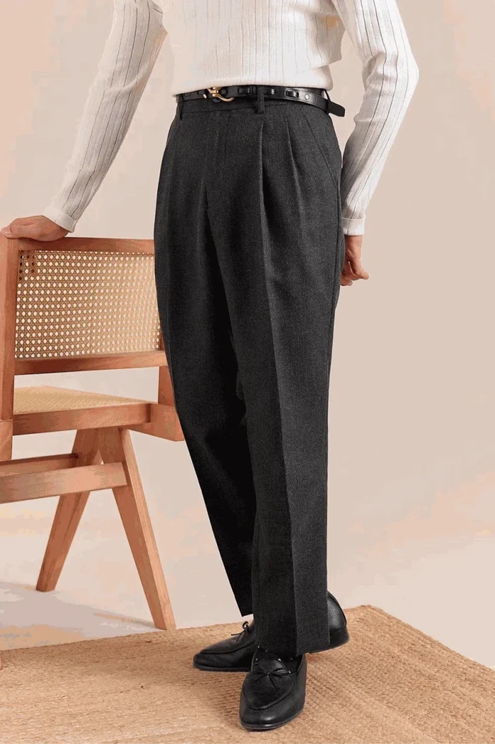 Antonios classic business pants british tailored fit - AntoniosClothing - Black