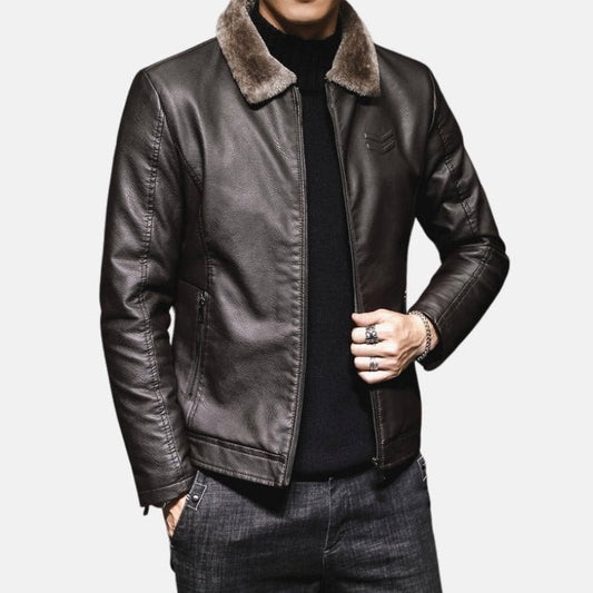 Antonios Combat Leather Jacket - AntoniosClothing - black