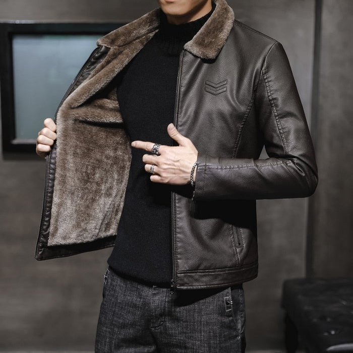 Antonios Combat Leather Jacket - AntoniosClothing - coffee
