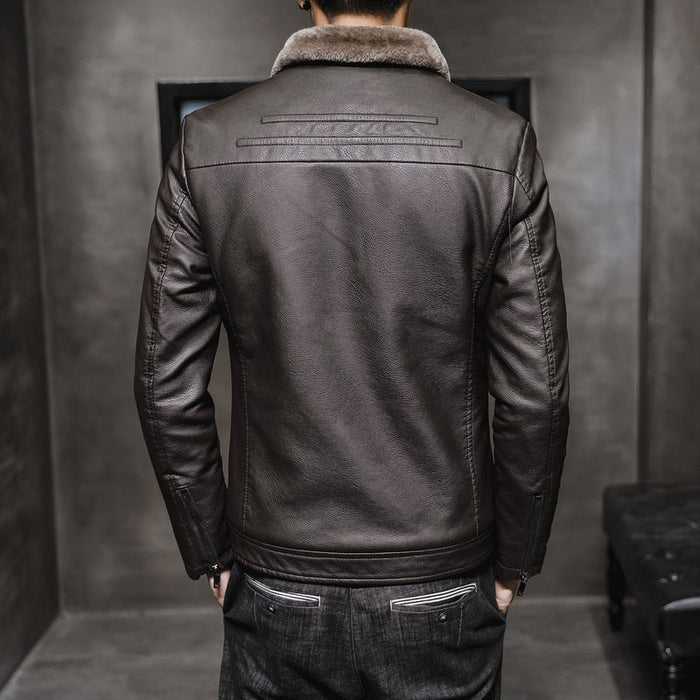 Antonios Combat Leather Jacket - AntoniosClothing - yellow