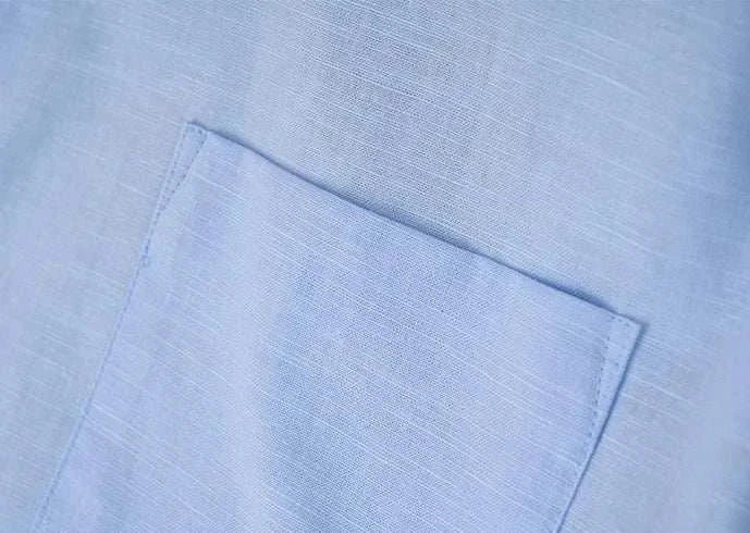 Antonios cotton-linen long sleeve shirt - AntoniosClothing - Pink