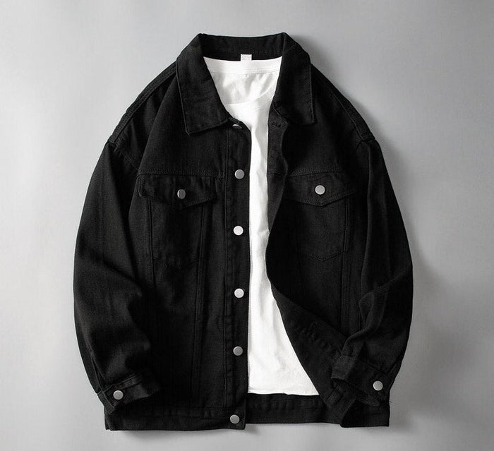 Antonios Denim Slim-Fit Jacket - AntoniosClothing - black
